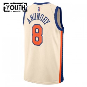 Barn New York Knicks Tröja Og Anunoby Nike 2025-26 City Edition Vit Swingman